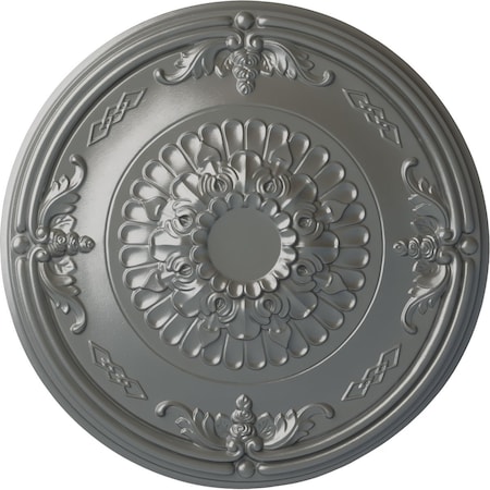 Ekena Millwork Athens Ceiling Medallion (Fits Canopies up to 3 5/8"), Hand-Painted Silver, 26 1/4"OD x 3 1/4"P CM27ATSLS
